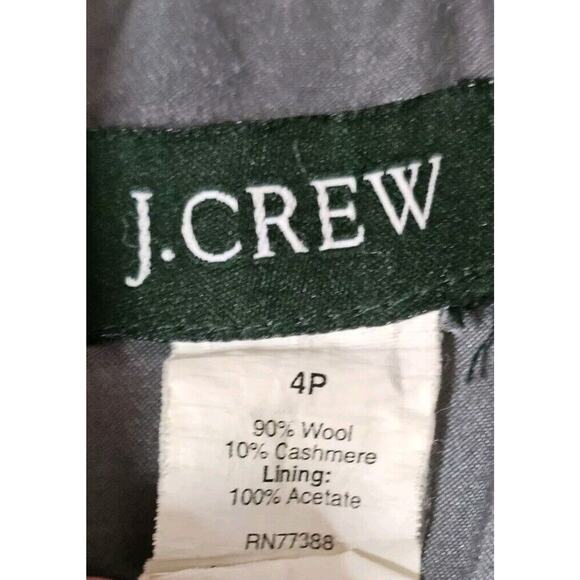 J. CREW Womens Double Breasted Black Wool Cashmere Coat Peacoat Long 4 Petite 4P - Picture 2 of 3